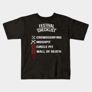 Metal und Rock - Festival Checkliste Kids T-Shirt